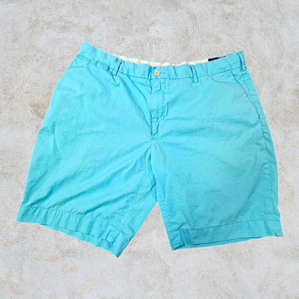 Polo Ralph Lauren Shorts Men's 38 Aqua Blue Classic Fit 9" Cotton Chino